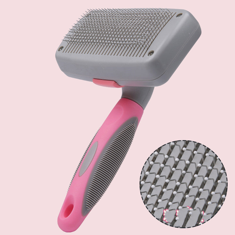 One-Button Self-Cleaning Grooming Comb for Large Dogs (2)