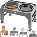 Adjustable Elevated Dog Bowl Stand 2-in-1