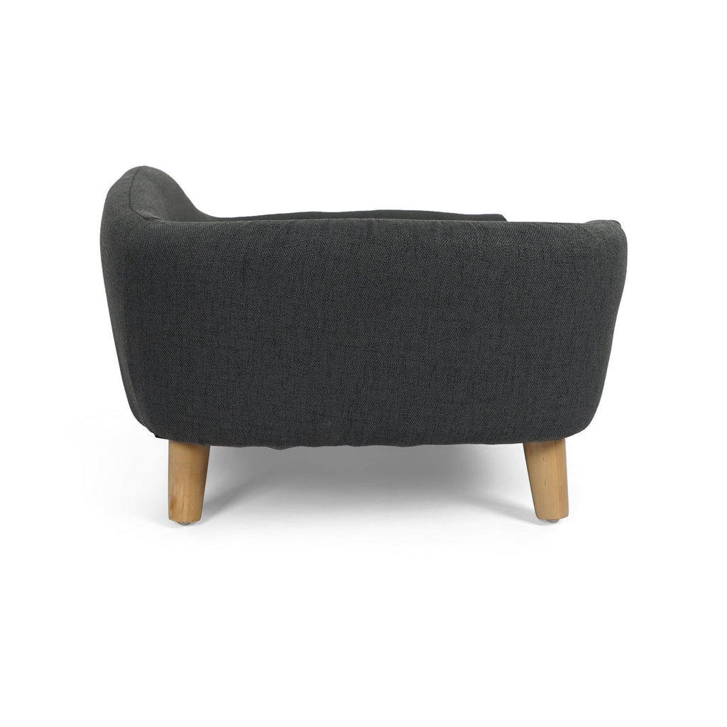 Mid-Century Style Dog Bed with Birch Wood Legs