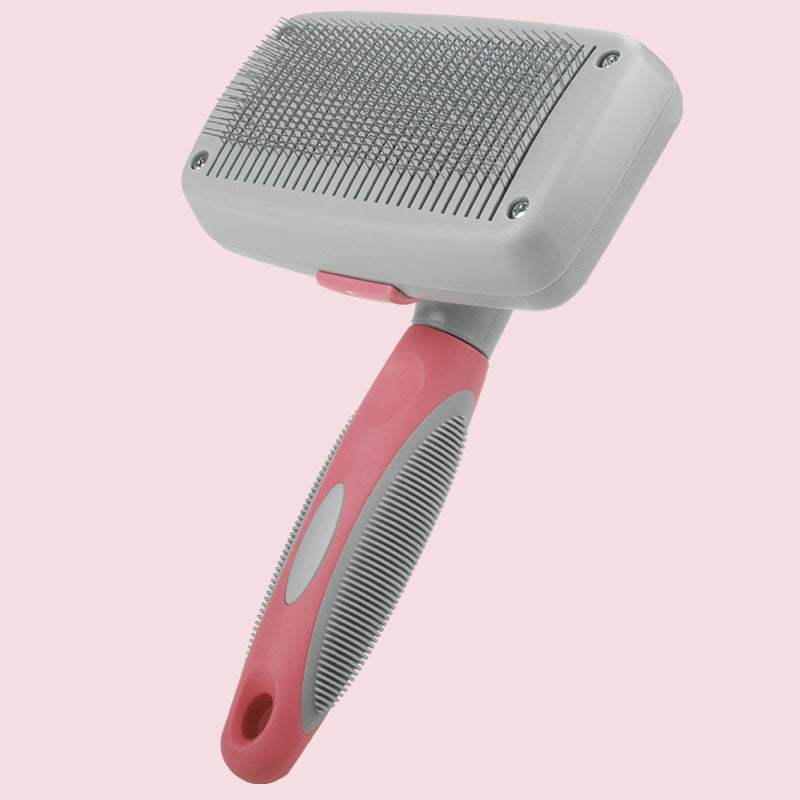 One-Button Self-Cleaning Grooming Comb for Large Dogs
