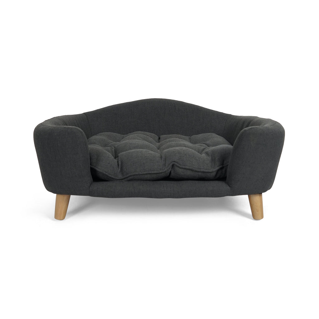 Mid-Century Style Dog Bed with Birch Wood Legs