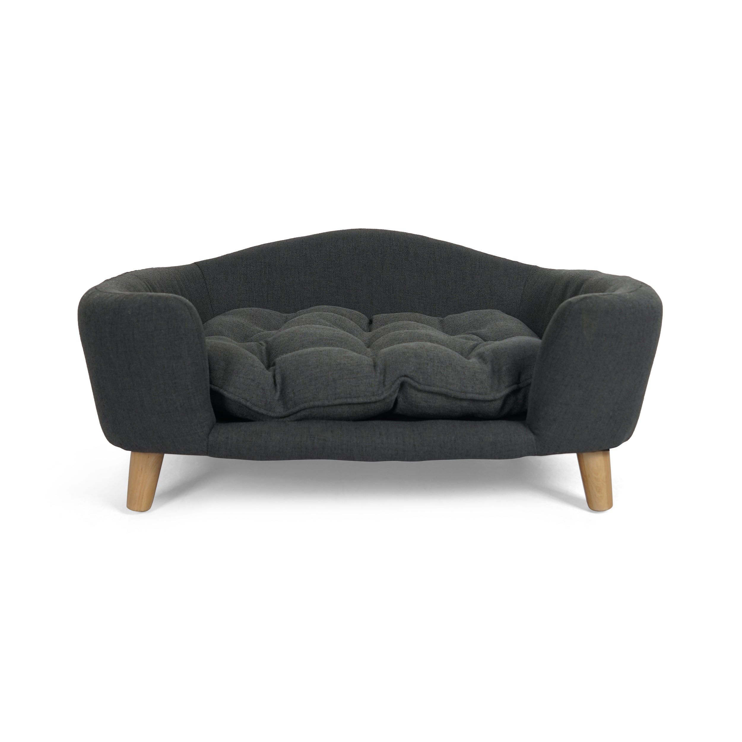Mid-Century Style Dog Bed with Birch Wood Legs