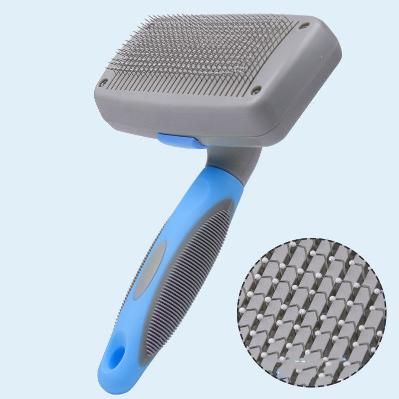 One-Button Self-Cleaning Grooming Comb for Large Dogs (2)