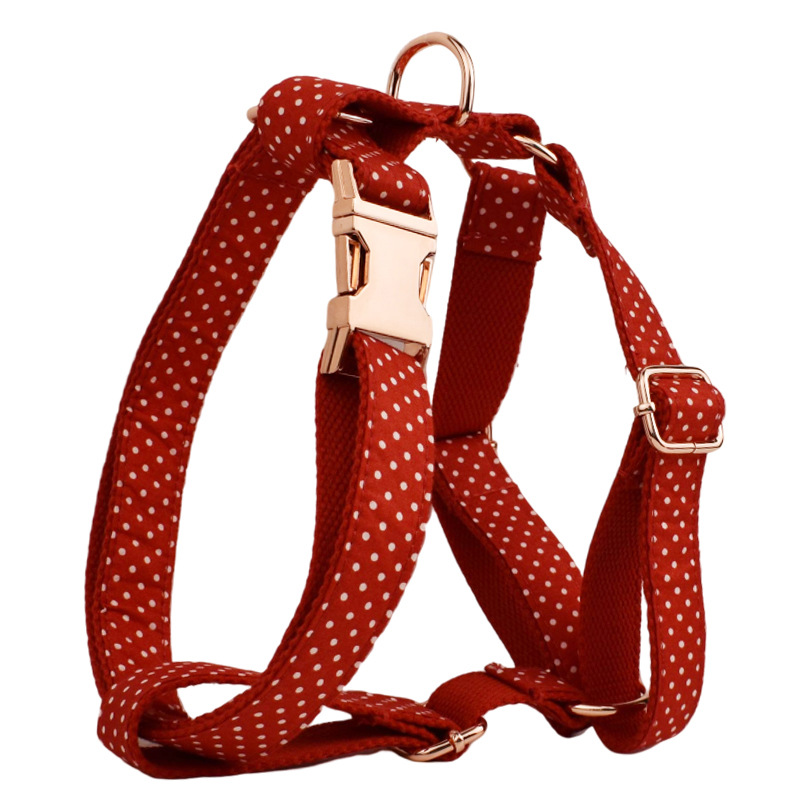 Red Dot Dog Collar Leash and Bow Tie Set