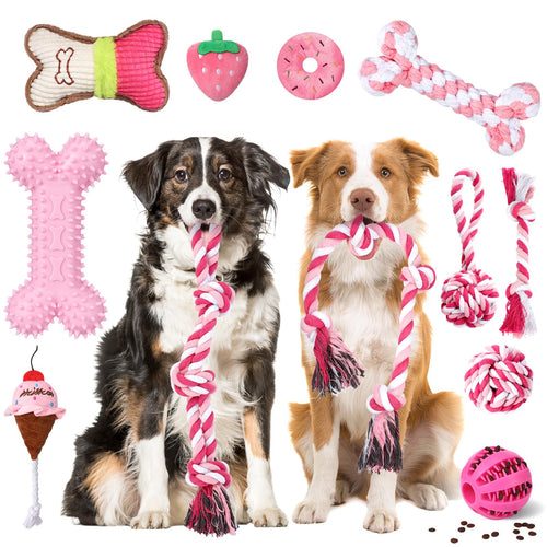 12-Piece Chew & Rope Dog Toy Set for Large Breeds