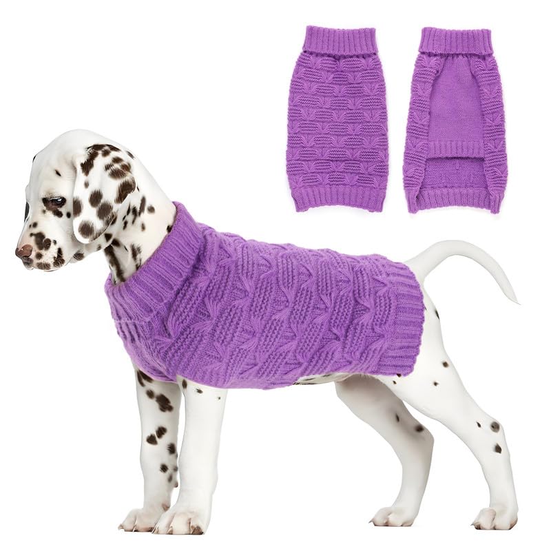 Thick Cable-Knit Dog Sweater — XS to 2XL